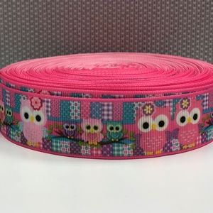 5 yards grosgrain ribbon, night owl , 1 inch